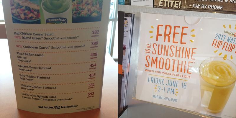 Tropical Smoothie Cafe Menu