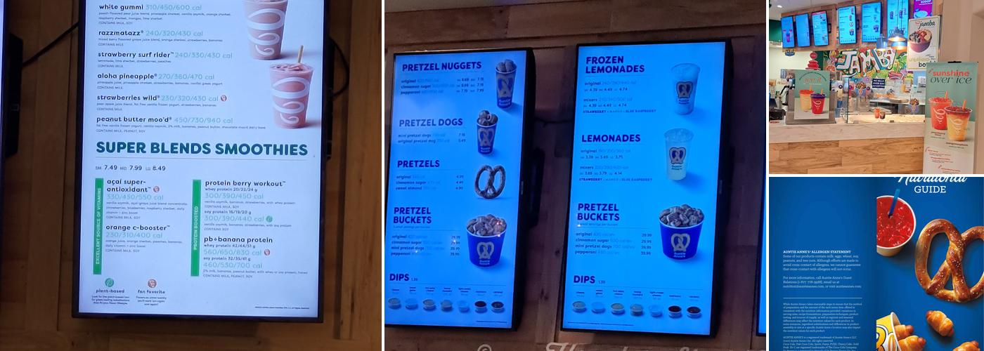 Auntie Anne's Menu
