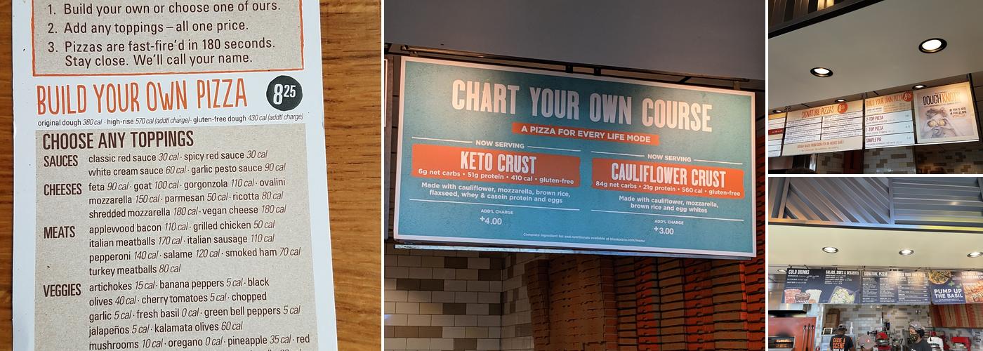 Blaze Pizza Menu