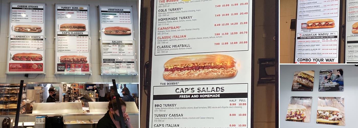 Capriotti's Sandwich Shop Menu