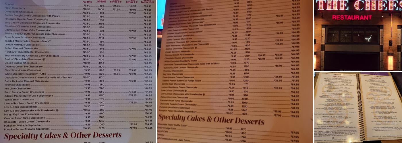 The Cheesecake Factory Menu