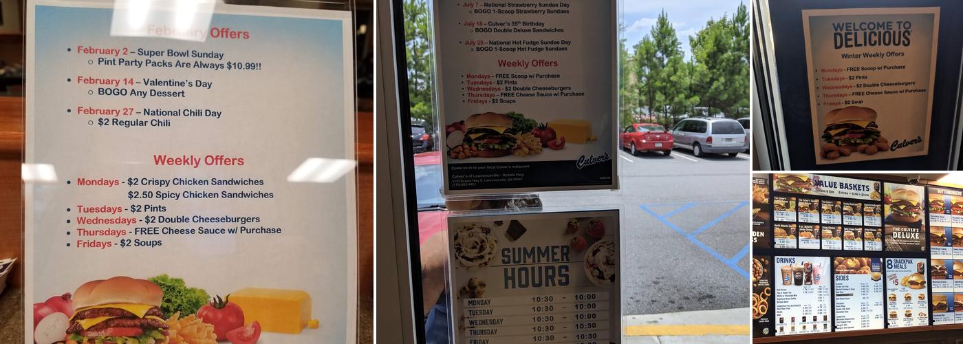Culver’s Menu