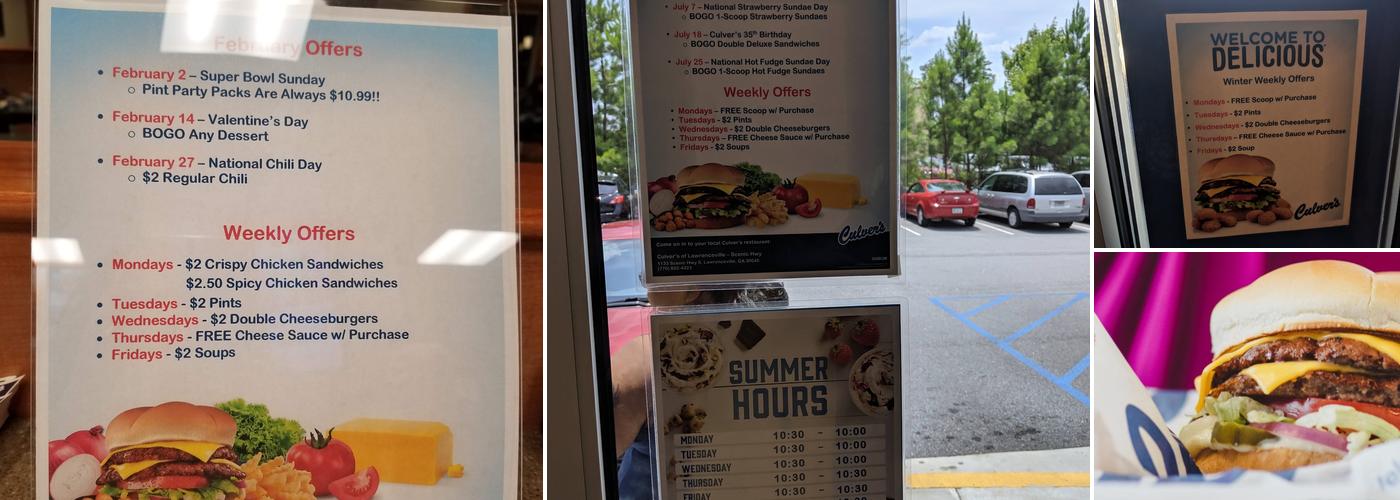 Culver’s Menu