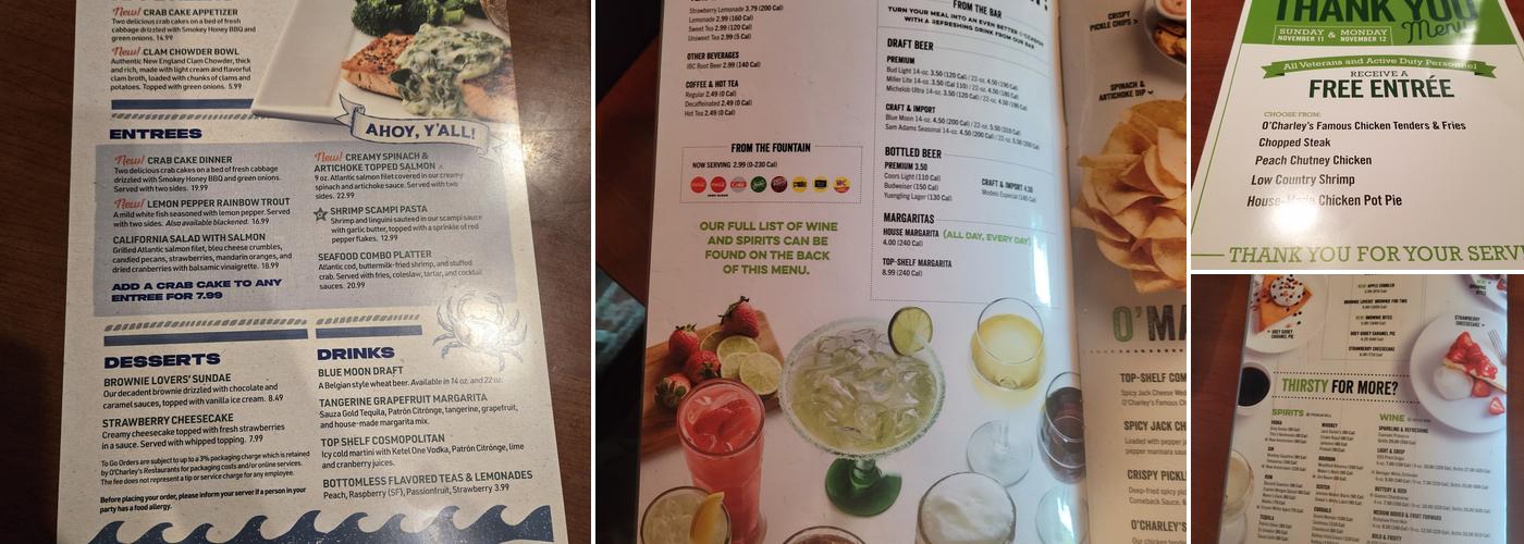 O'Charley's Restaurant & Bar Menu