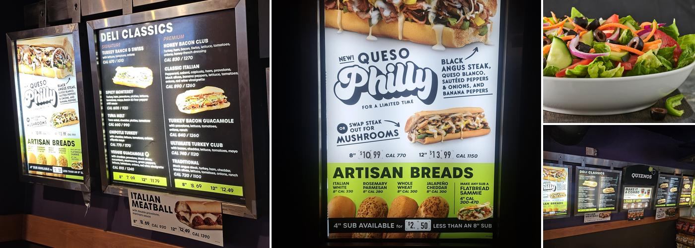 Quiznos Menu