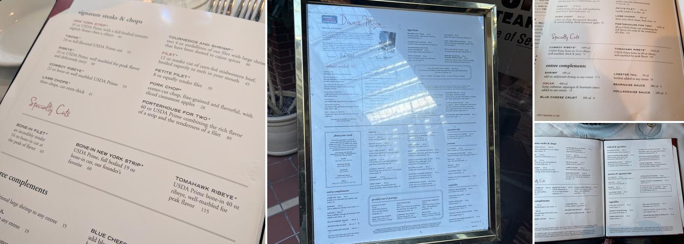 Ruth's Chris Steak House Menu