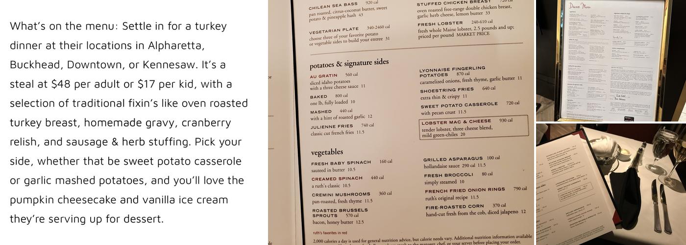 Ruth's Chris Steak House Menu