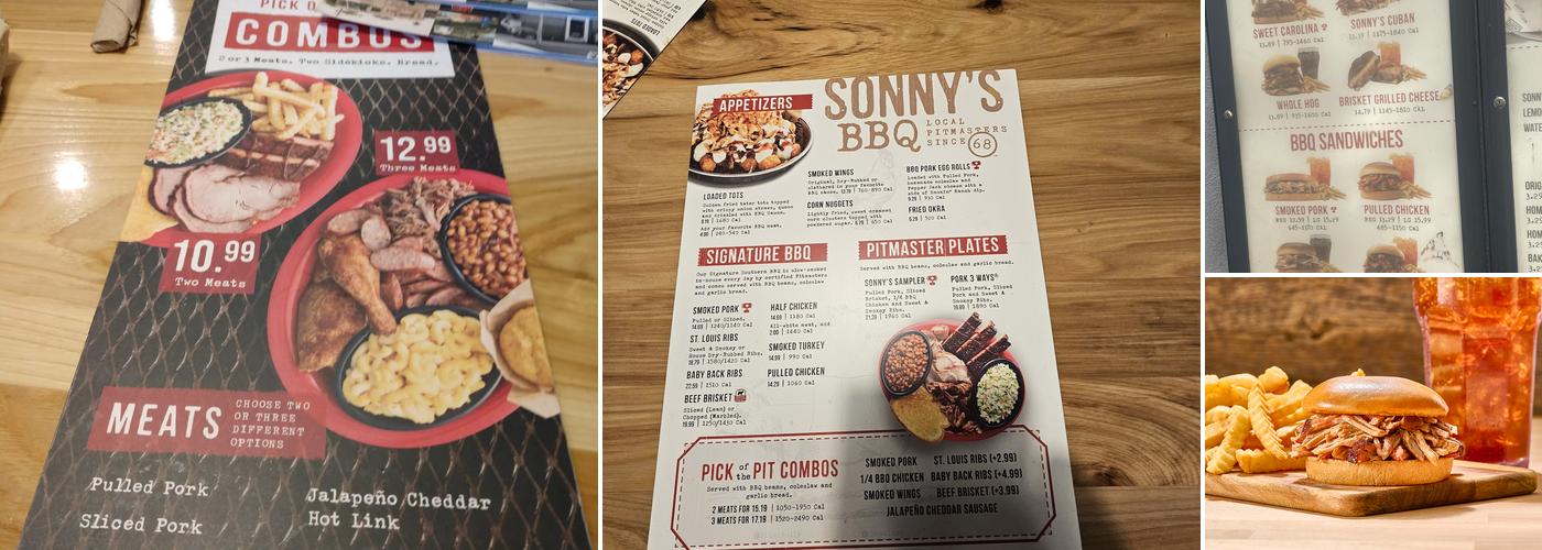 Sonny's BBQ Menu