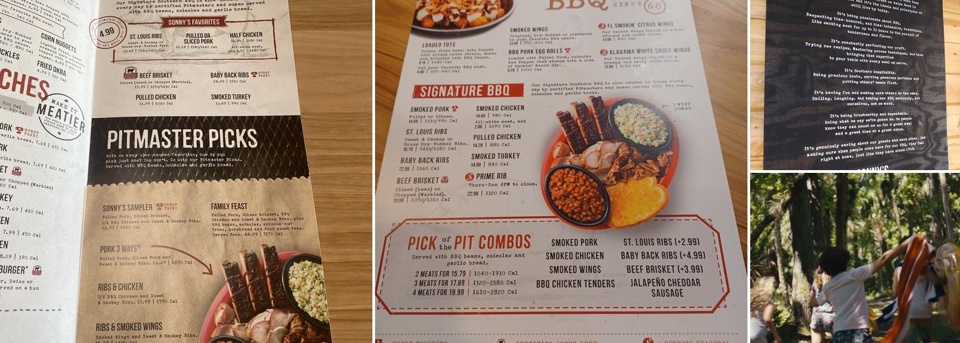 Sonny's BBQ Menu