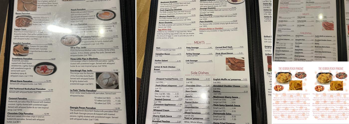 The Original Pancake House Menu