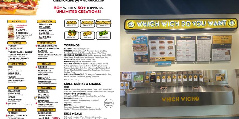 Which Wich Menu