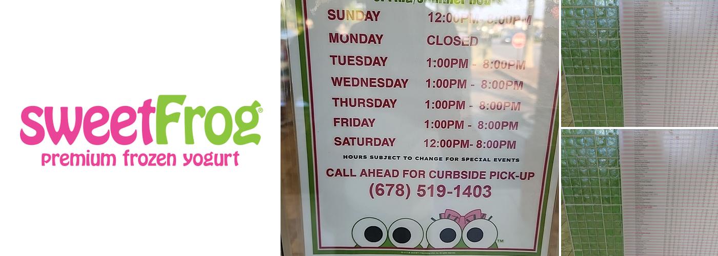 sweetFrog Menu