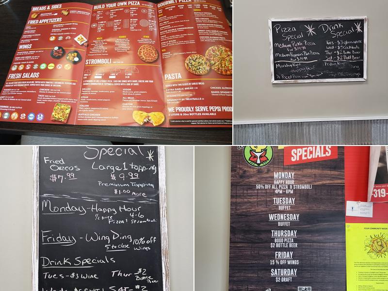 Fox's Pizza Menu