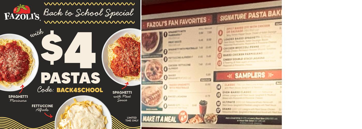 Fazoli's Menu