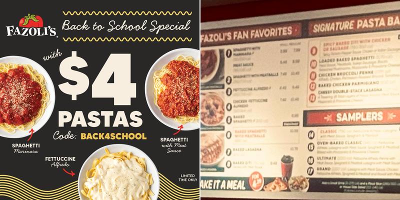Fazoli's Menu