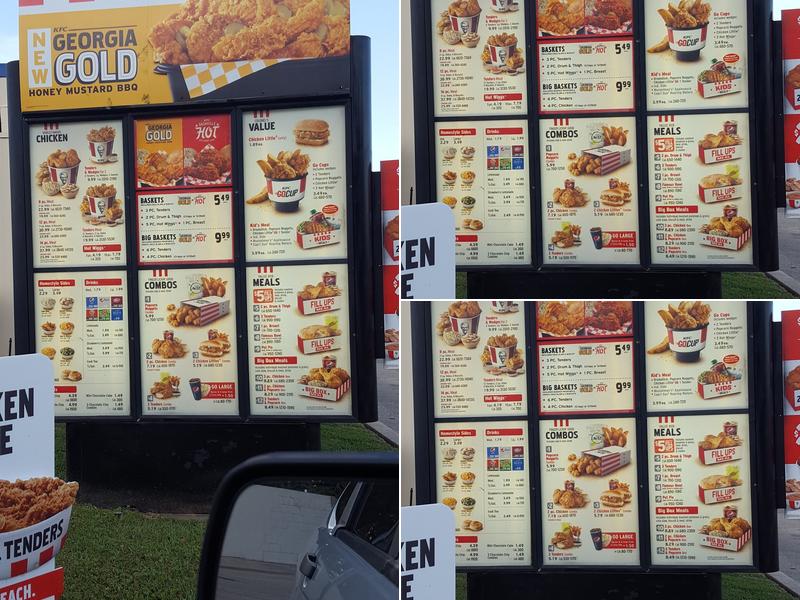 KFC Menu