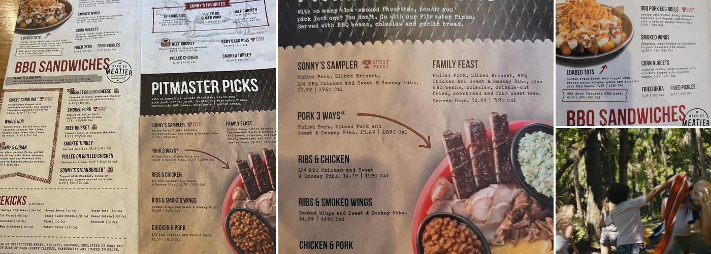 Sonny's BBQ Menu