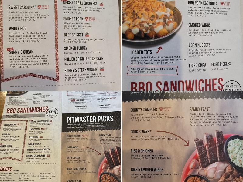 Sonny's BBQ Menu