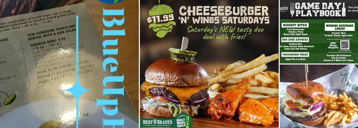 Beef 'O' Brady's Menu