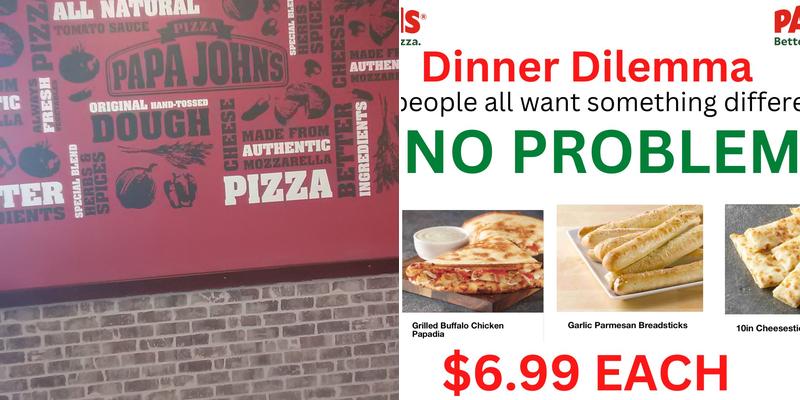 Papa Johns Pizza Menu