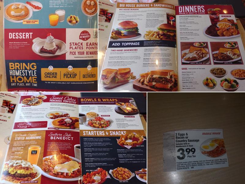 Huddle House Menu