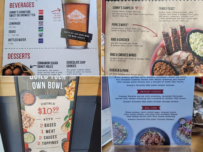 Sonny's BBQ Menu