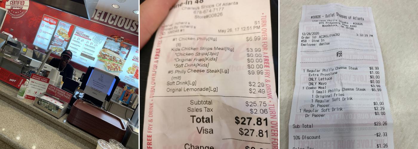 Charleys Cheesesteaks Menu