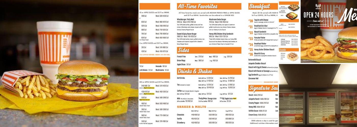 Whataburger Menu