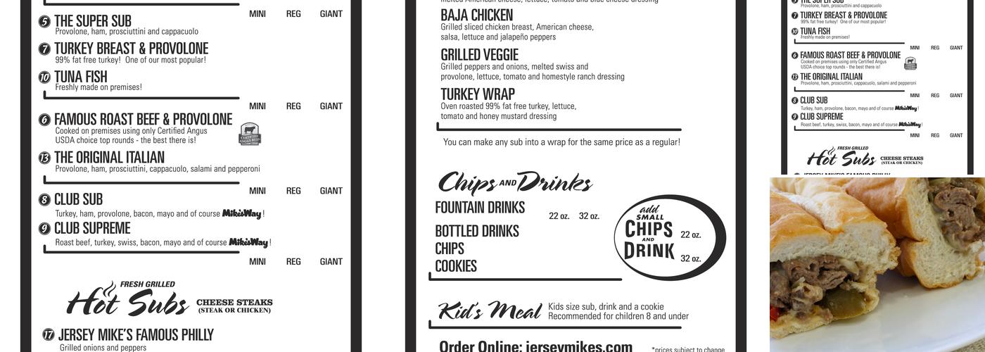 Jersey Mike's Subs Menu