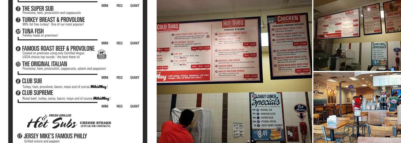 Jersey Mike's Subs Menu