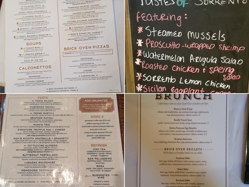 Romano's Macaroni Grill Menu