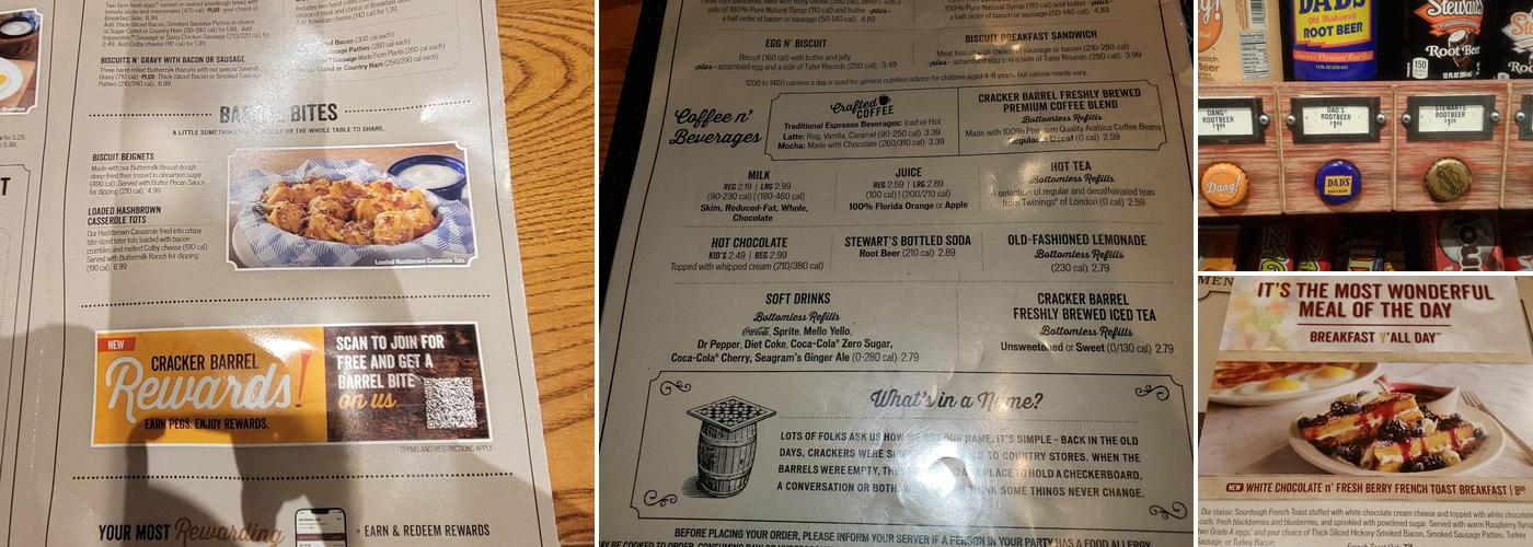 Cracker Barrel Old Country Store Menu