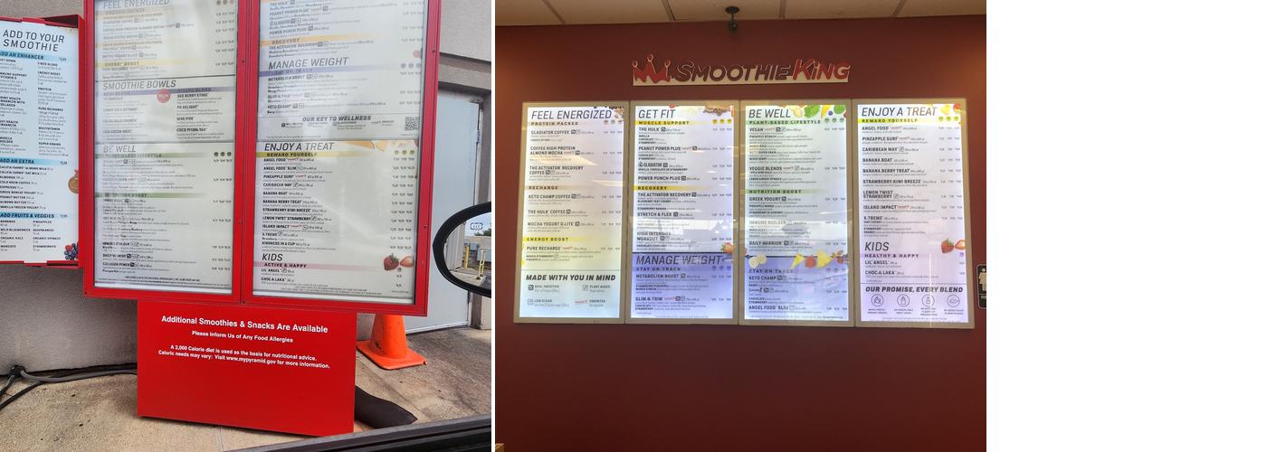 Smoothie King Menu