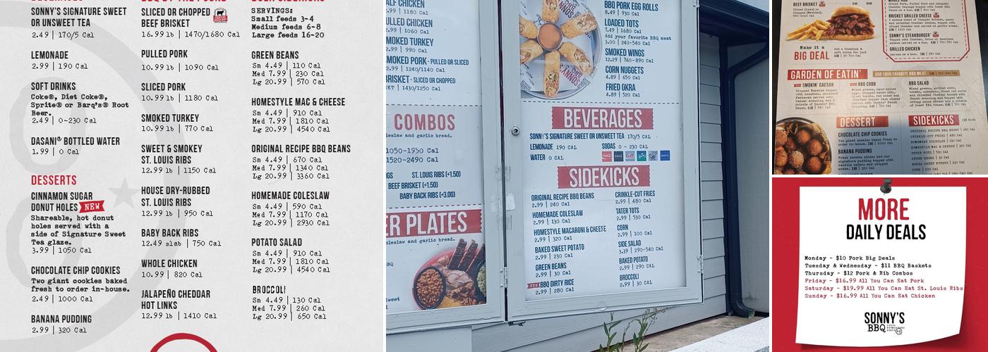 Sonny's BBQ Menu