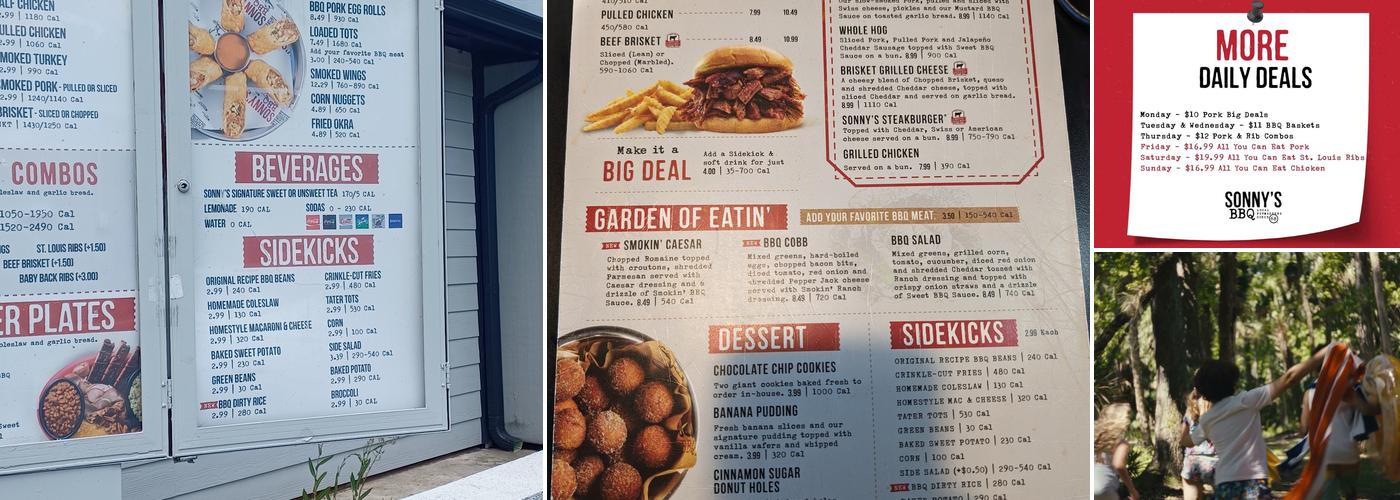 Sonny's BBQ Menu