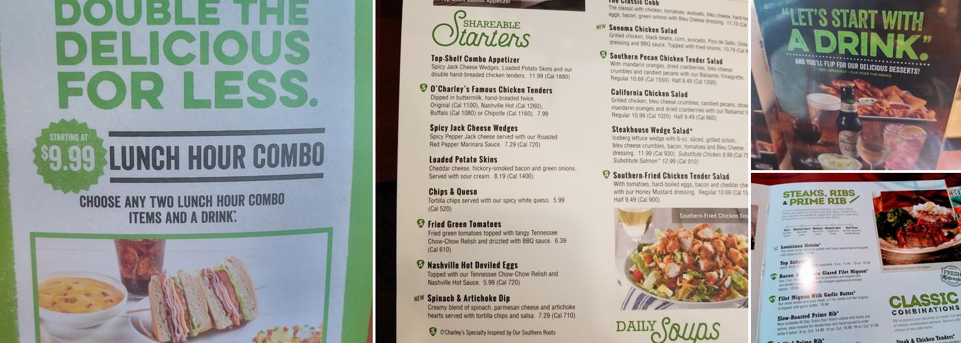 O'Charley's Restaurant & Bar Menu