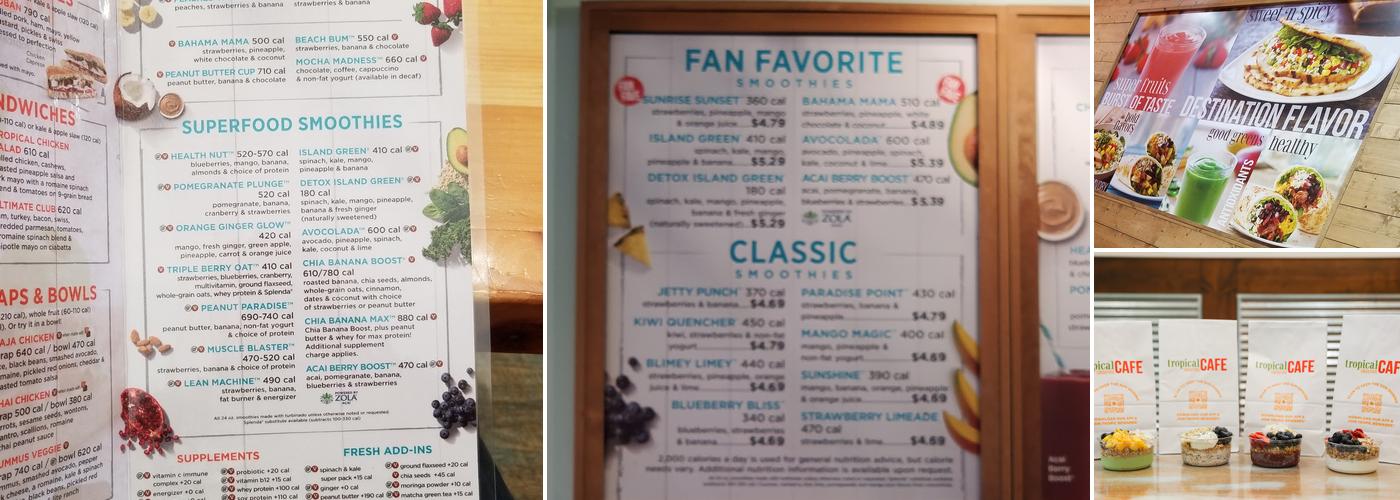 Tropical Smoothie Cafe Menu