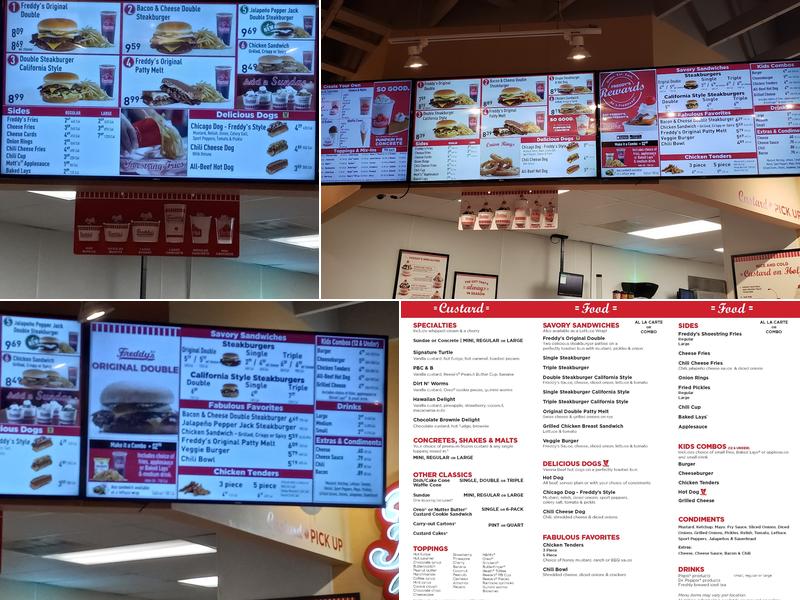 Freddy's Frozen Custard & Steakburgers Menu