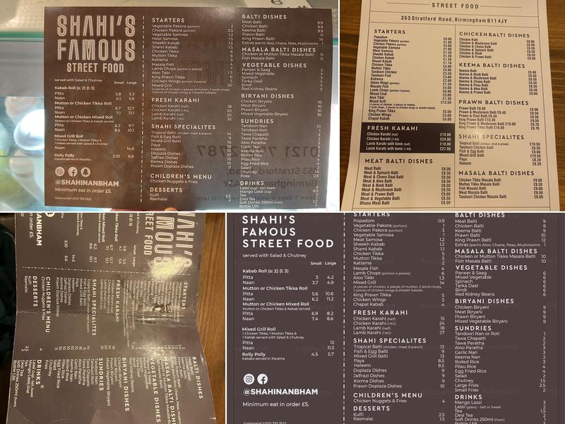 Shahi Nan Kabab Menu
