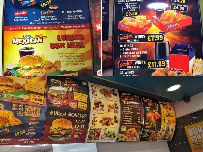 DIXY chicken china town Menu