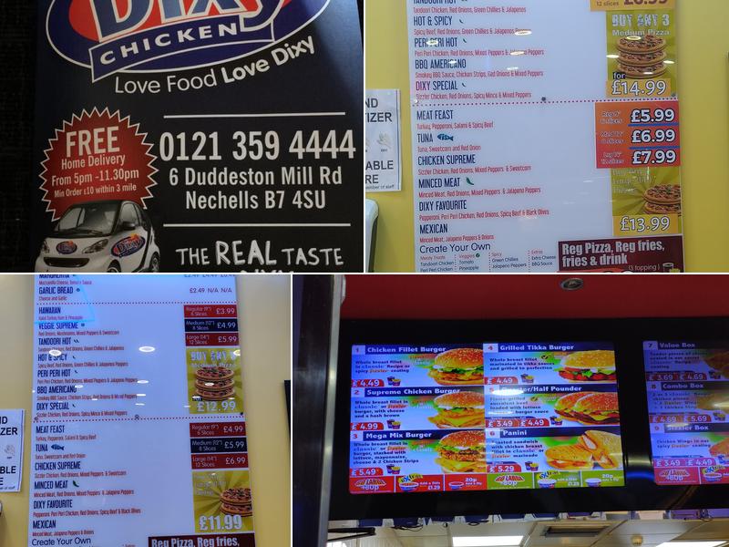 Dixy Chicken Menu