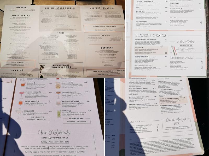 All Bar One Brindleyplace Menu