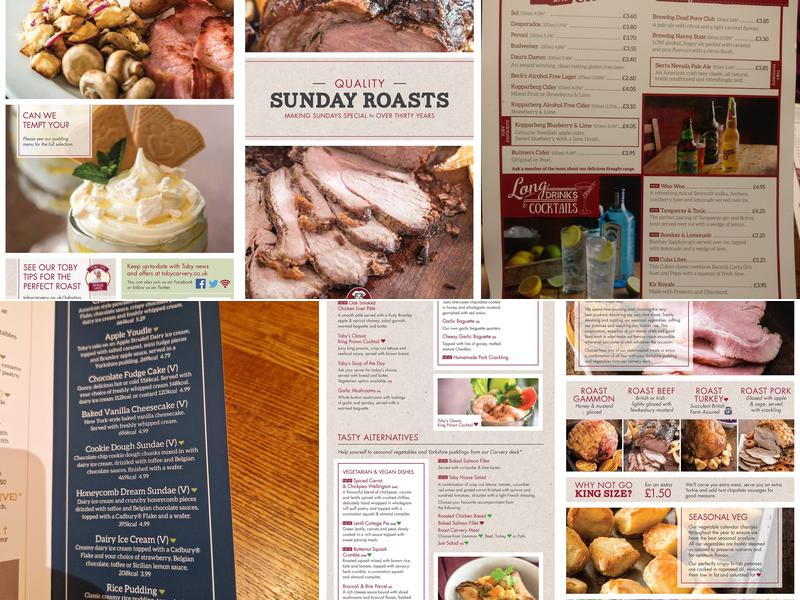 Toby Carvery Hall Green Menu
