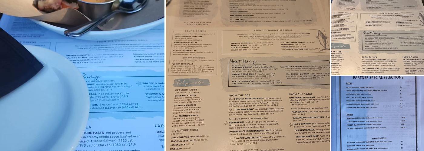 Bonefish Grill Menu