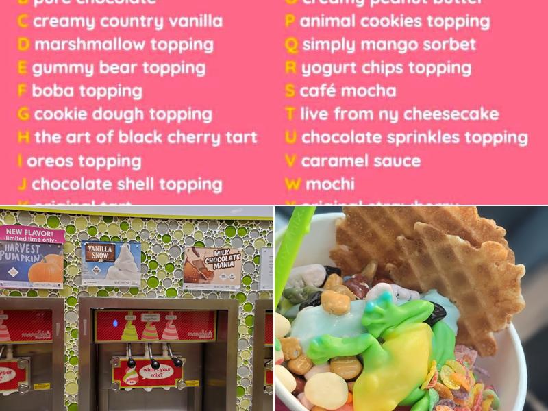 Menchie's Frozen Yogurt Menu