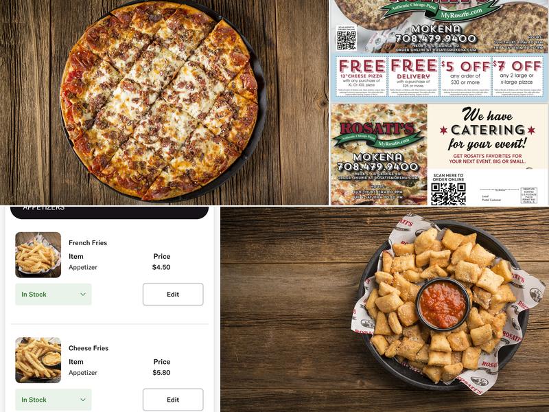Rosati’s pizza Menu