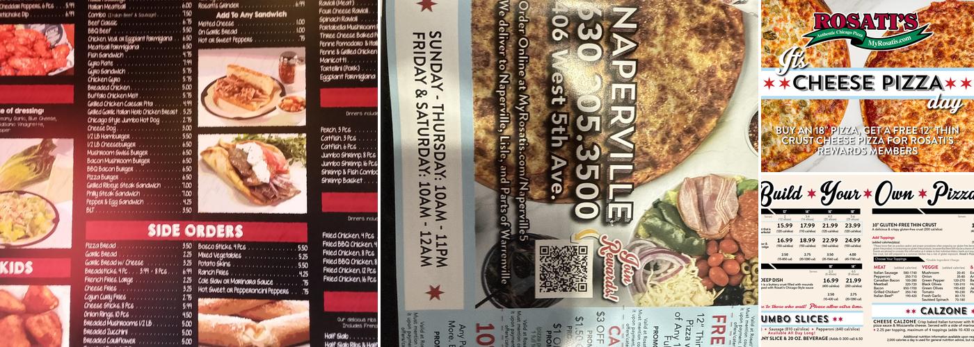 Rosati's Pizza Menu