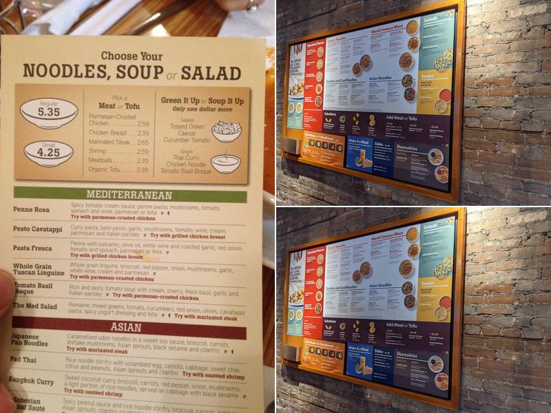 Noodles and Company Menu