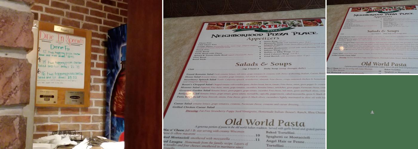 Rosati's Pizza Menu