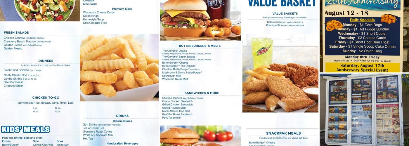 Culver’s Menu